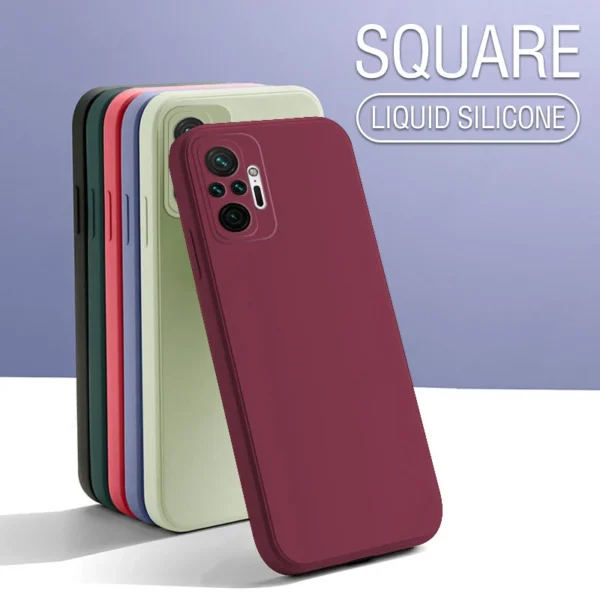 Original Square Liquid Silicone Case For Xiaomi Redmi Note 12 11 10 13 Pro 11S Mi Poco F6 10T 11T Pro Soft Protective Back Cover - Image 2