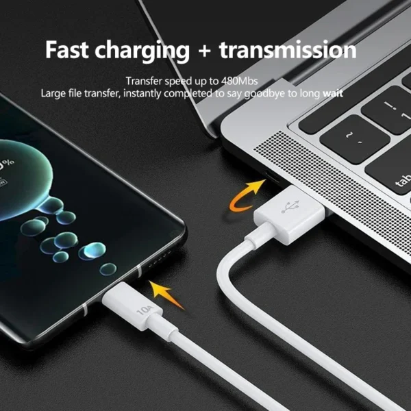 120W 10A USB Type C USB Cable Super Fast Charing Line for Xiaomi Samsung Huawei Honor Quick Charge USB C Cables Data Cord - Image 2
