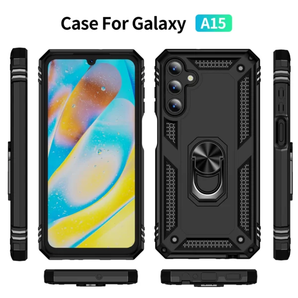 best Shockproof Armor For Samsung Galaxy A15 A35 A55 A05S A14 A13 A24 A34 A54 Case Phone | Ring Stand Bumper Silicone Phone Back Cover - Image 6