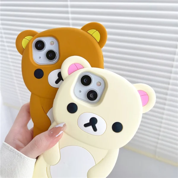 Rilakkuma Bear Silicone Soft Cover Case For iPhone 16 15 14 13 12 11 Pro Max mini Plus Xs XR 6 7 8 Plus - Image 6