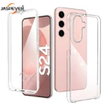 360 Full Body Cover Phone Case For Samsung Galaxy S24 S23 S22 Ultra Plus FE Transparent Clear PC Hard Cover Silicone Shell Thin