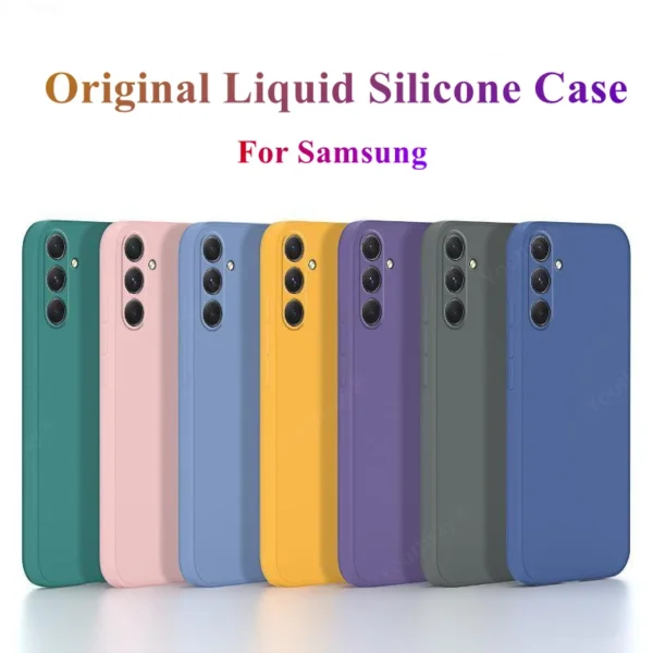 For Samsung Galaxy A55 5G Case Cover Samsung Galaxy A55 A35 A15 A25 Funda Coque Soft Original Liquid Silicone Case Samsung A55