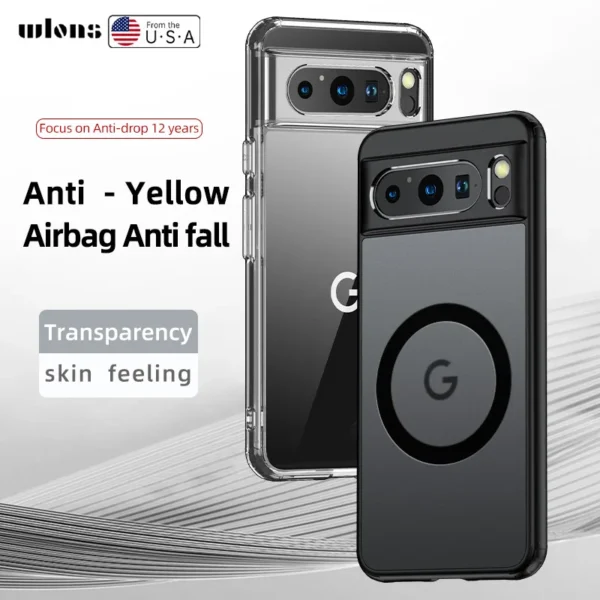 2024 Fashion Magnetic Case For Google Pixel 9 Pro 8 8A 7 Dull Polish Wireless Charger Cover Anti-knock Cases For Pixel7A Pixel8