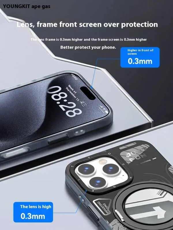 Youngkit Matte Creative Phone Case Cover Iphone16 Pro Max Case Magsafe Magnetic Wireless Charging Anti-Drop Phone Holder Fashion - Image 5