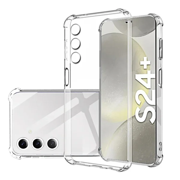 Clear Case For Samsung Galaxy S24 Plus Ultra Thick Shockproof Soft Silicone Phone Cover For Samsung S 24 S24 S24Plus S24Ultra