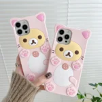 Kawaii Rilakkuma Bear Soft Silicone Cover Case For iPhone 15 14 13 12 Mini 11 Pro X XS Max XR 6 6S 7 8 Plus SE