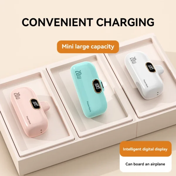 Xiaomi 30000mAh Mini Portable Power Bank Capsule Mobile Power Supply Emergency External Battery Fast Charger For Type-c iPhone - Image 3