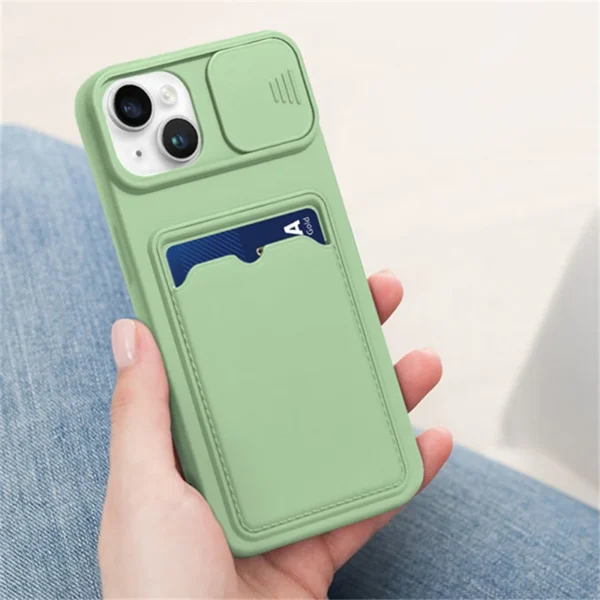 Sliding Window Camera Shockproof Case For iPhone 16 15 13 12 11 14 ProMax X XS MAX XR 8 7 SE Card | Wallet Lens Protection Cover - Image 2