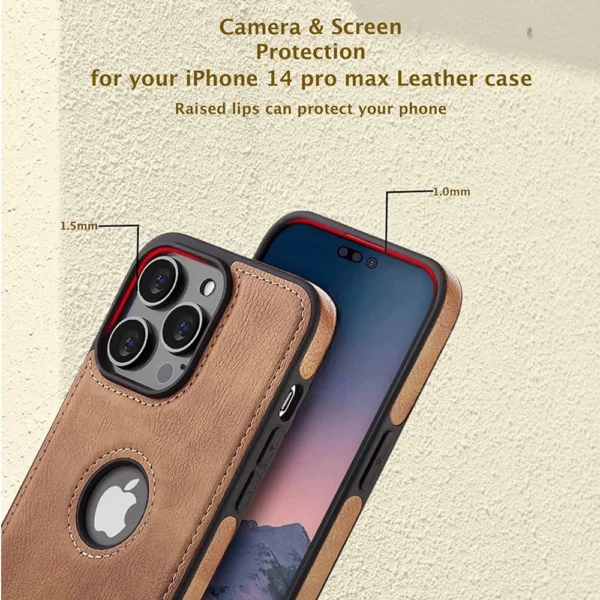 Ultra Thin Slim Leather Phone Case For iPhone 14 13 12 11 Pro Max XS XR X SE 7 8 Plus Shockproof Bumper Soft Business Back Cover - Image 3