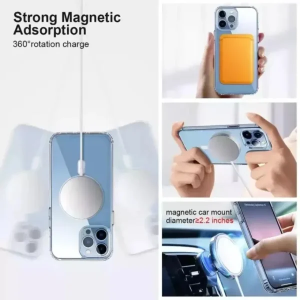 Clear Phone Case For iPhone 11 12 13 14 15 Pro Max For Magsafe Magnetic Wireless Charging Magsafe Case 7 8 XR XsMax Cover Case - Image 6