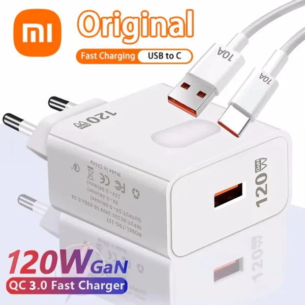 Xiaomi 120W GaN USB Charger Fast Charging QC3.0 USB Type C Cable Mobile Phone Charger Adapter For iPhone Huawei Samsung Charger - Image 2