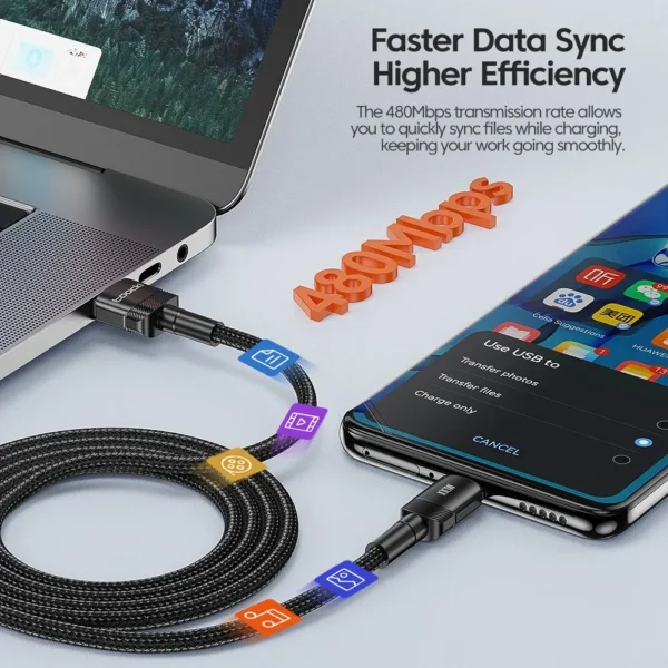 Toocki USB Type C Cable Fast Charging USB C Charger Cord For For iPhone 15 14 13 12 11 Huawei P40 P30 Realme Oppo Oneplus 1m 2m - Image 3