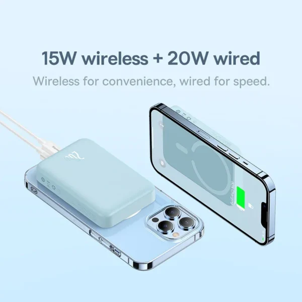 Baseus Power Bank 10000mAh Mini Magnetic Wireless Fast Charge Auto-wake For iPhone 16 15 14 13 Pro Max Magnetic Powerbank - Image 4