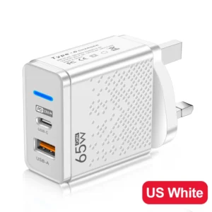 Fast PD Charger LED 65W USB-C for iPhone Samsung Xiaomi Huawei Redmi Honor POCO USB Wall Charger Power Adapter EU/US/UK