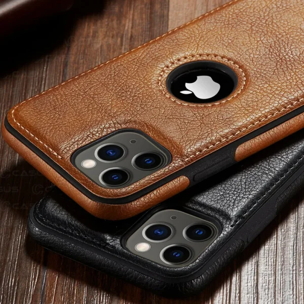 Ultra Thin Slim Leather Phone Case For iPhone 14 13 12 11 Pro Max XS XR X SE 7 8 Plus Shockproof Bumper Soft Business Back Cover