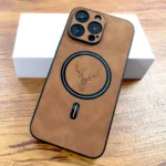 Luxury Leather Deer Case For iPhone 16 15 14 13 12 11 Pro Max Plus ProMax | For Magsafe Wireless Charge Cover