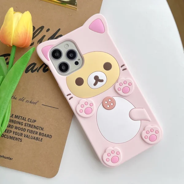 Kawaii Rilakkuma Bear Soft Silicone Cover Case For iPhone 15 14 13 12 Mini 11 Pro X XS Max XR 6 6S 7 8 Plus SE - Image 6