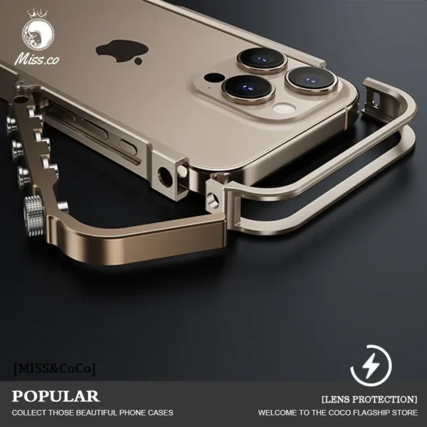 Luxury Aluminum Metal Frame For iPhone 15 16 Pro Max 16p Bumper Case Alloy Accessories Easy disassembly of mobile phone bumper