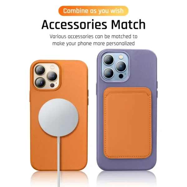 For Magsafe Leather Magnetic Animation Case For Apple iPhone 15 14 13 Pro Max 14 15 Plus Cases Wireless Charge Shockproof Cover - Image 4