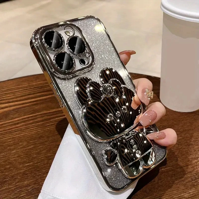 Luxury Quicksand Glitter Magnetic Stand Case For iPhone