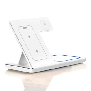 3 in 1 Foldable Charging Station 30W LED Fast Wireless Charger Stand For iPhone 15 14 13 12 11 Apple Watch 9 8 7 6 5 Airpods Pro