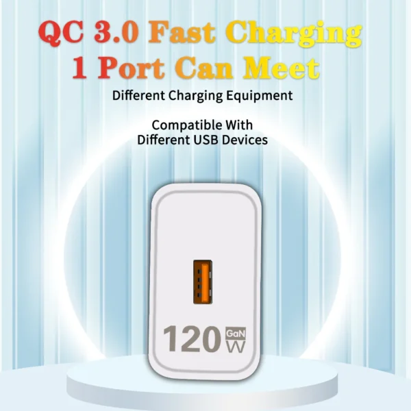 Xiaomi 120W GaN USB Charger Fast Charging QC3.0 USB Type C Cable Mobile Phone Charger Adapter For iPhone Huawei Samsung Charger - Image 3