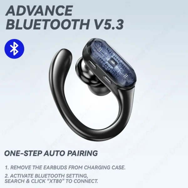 Lenovo XT80 Sports Wireless Headphones with Mics, Button Control, LED Power Display,Hifi Stereo Sound - Image 2