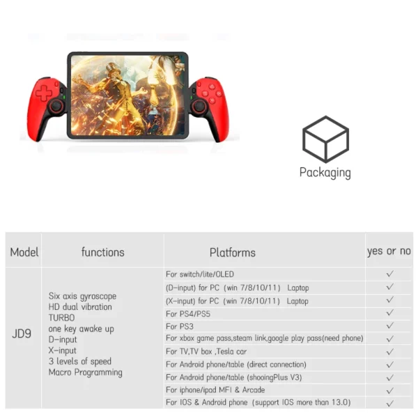 Android Gamepad Mobile Phone Stretching Game Controller for IOS PC Tablet Switch PS3/PS4 Dual Hall Somatosensory Joystick - Image 2