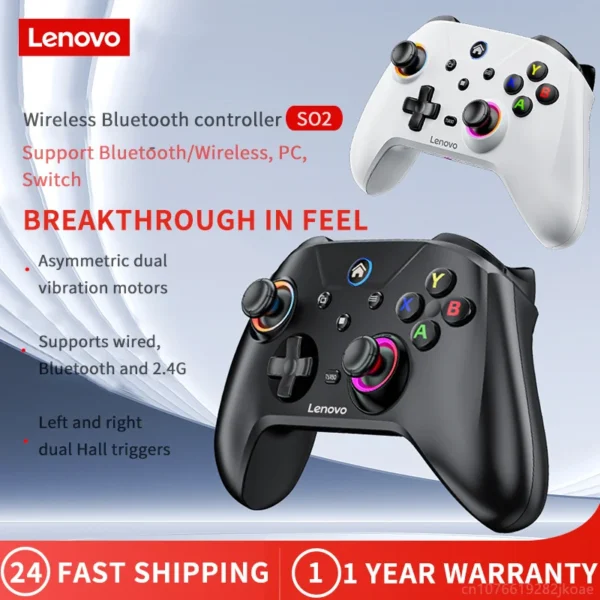 New Lenovo S02 Wireless Bluetooth RGB Controller for Nintendo Switch OLED/Switch Lite/PC/Mobile Gamepad Multi-Function Joystick - Image 2