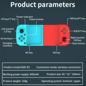 Wireless Bluetooth game controller for mobile phones