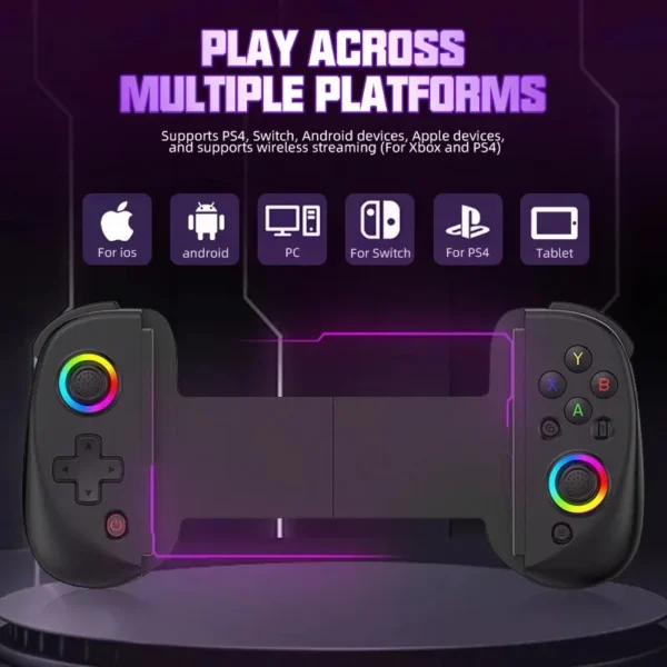 VILCORN D8 Gaming Dual Hall Flexible RGB Controller Streaming Gamepad for Tablet Android PS4 Switch PC Joystick - Image 2