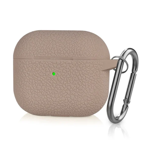 For Air Pods Pro 2 Case For Apple AirPods 4 3 2 1 Cover Premium Leather Earphone Charging Accessories Lychee Pattern With Buckle - Image 3