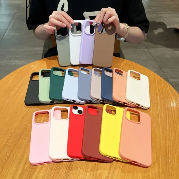 Fashion Candy Colors Soft Phone Case for IPhone 16 12 14 13 15 Pro Max 14Plus Camera Bumper Shock Protection Matte Cover Coque - Image 2