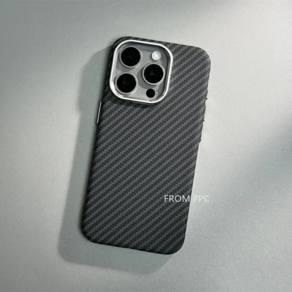 Carbon Fibre Magnetic Phone Case 16 Cover for iPhone 15 14 Pro Max Wireless Charging MagSafe Shell Alloy Camera Ring Armor Funda - Image 6