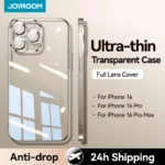 Joyroom Case For iPhone 16 15 14 13 Pro Max Anti-drop Transparent Cover For iPhone 16 Pro Max Soft TPU Case With Len Protection