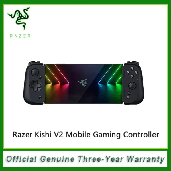 Razer Kishi V2 Mobile Gaming Controller Universal Fit with Extendable Bridge, Stream PC and Console Games, Ergonomic Design