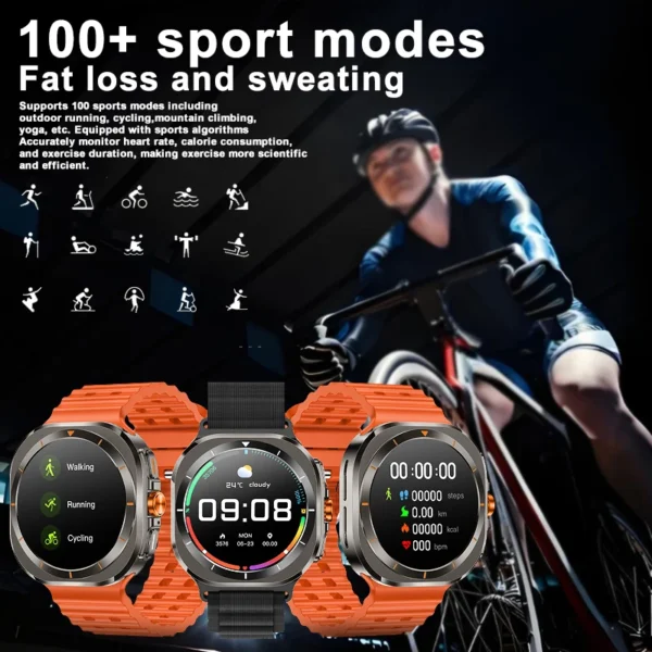 New Galaxy Z7 Ultra Smartwatch GPS Sport Trackr 1.46" HD Touch Screen - Image 3