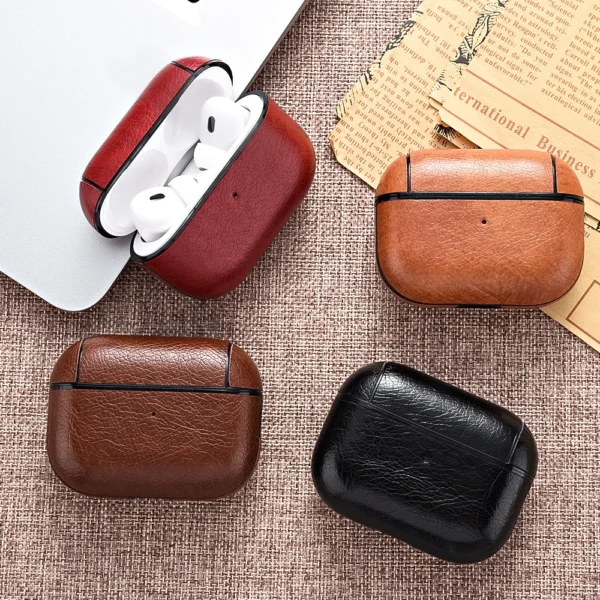 Leather Headphone Cover For Apple Air Pod 3 Pro 2nd Generation USB C - Image 3