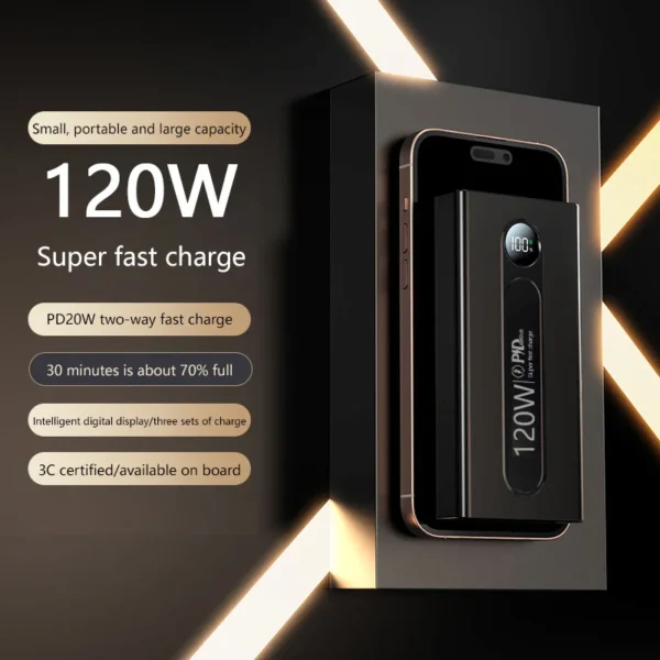 cheap 20000mAh charger with 120W fast charging for iPhone and Samsung - Image 2