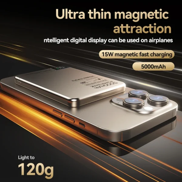 Xiaomi High quality Alloy 10000mAh Fast Charger Power Bank With Battery Powerbank Magnetic Wireless Phone Charger For Magsafe - Image 3