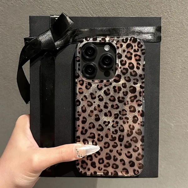 Cute Leopard Print Clear Phone Case For iPhone 16 15 14 13 12 11 Pro Max 15 Pro XS XR X 7 8 Plus Shockproof Silicone Soft Cover - Image 4