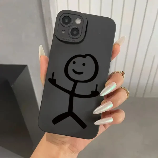 Cute Cartoon Matchman Matte Silicone Phone Case For iPhone 16 11 12 13 14 15 Pro Max XR XS X 7 8 Plus SE 2020 Soft Back Cover - Image 2