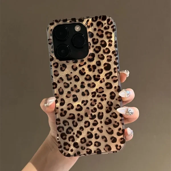 Cute Leopard Print Clear Phone Case For iPhone 16 15 14 13 12 11 Pro Max 15 Pro XS XR X 7 8 Plus Shockproof Silicone Soft Cover - Image 2