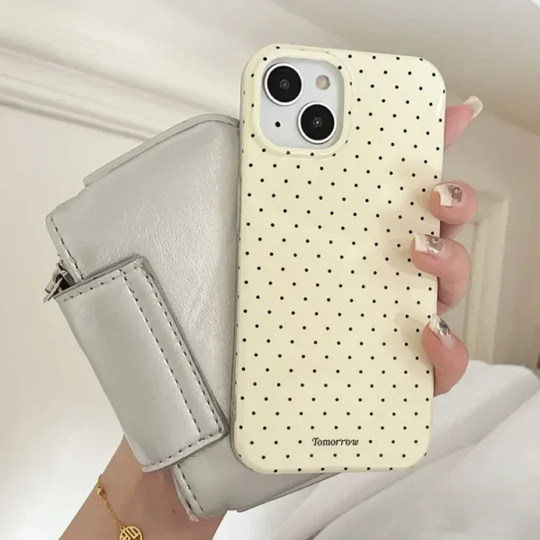 INS Polka Dot Small Fresh Mobile Phone Case for iPhone 15 14 13 12 Pro Max 11 Ultra Slim Shockproof Cover for iPhone 16 Pro Max - Image 2