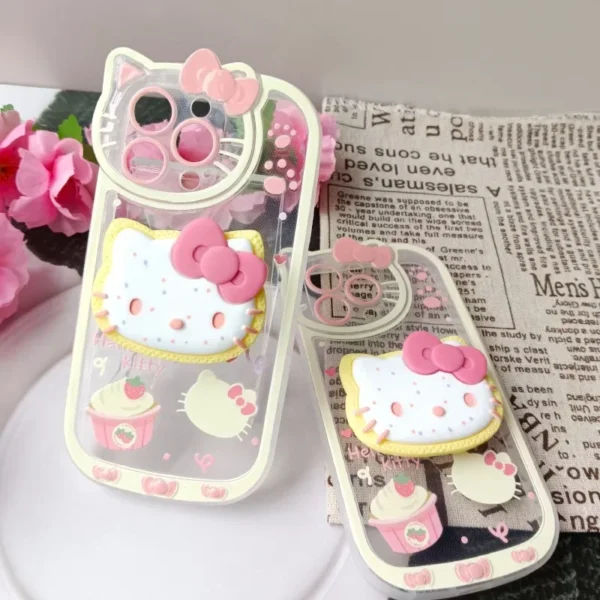 Sanrio Hello Kitty Stand Phone Cases For iPhone Original Shockproof Cover - Image 5