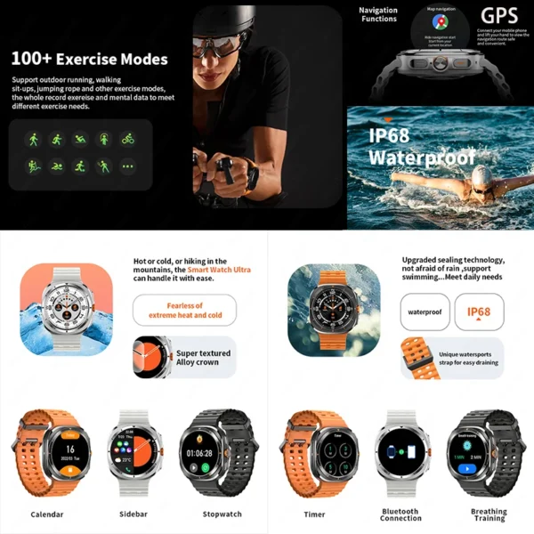 Best Samsung Galaxy Watch 7 Ultra GPS Compass Smart Watch Outdoor Sports Man - Image 2