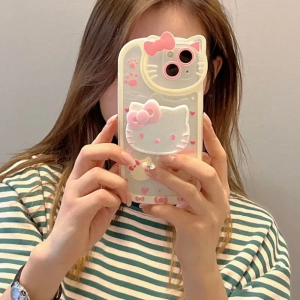 Sanrio Hello Kitty Stand Phone Cases For iPhone Original Shockproof Cover - Image 2