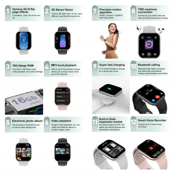 Apple Watch 10 GPS NFC Smart Watch Men Women Wireless Charging BT Call Waterproof - Image 4