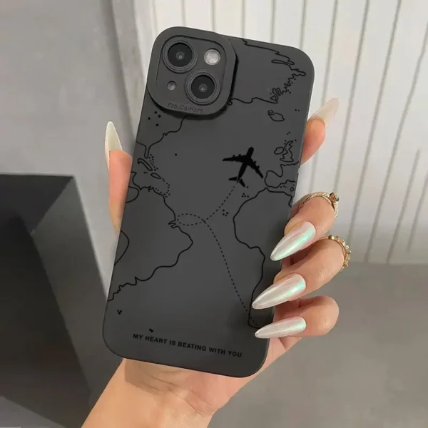 Travel-nspired Airplane Route Desian Phone Case For iPhone 15 14 13 12 11 16 Pro Max Mini 7 8 15 16 Plus X XR XS SE2 Soft Cover - Image 6