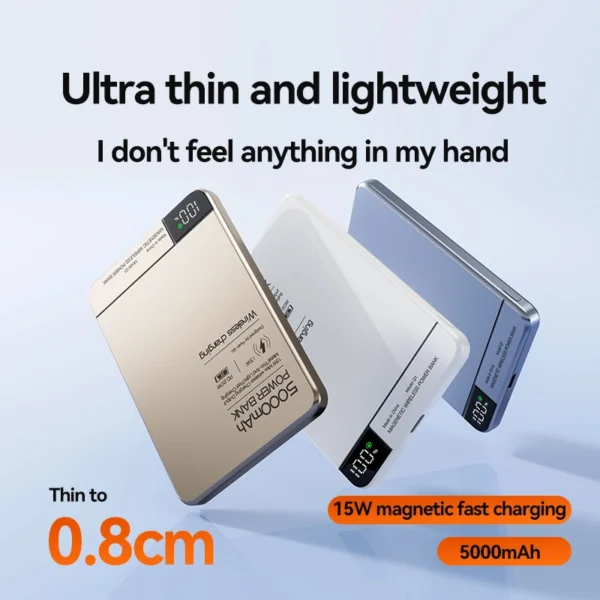 Xiaomi High quality Alloy 10000mAh Fast Charger Power Bank With Battery Powerbank Magnetic Wireless Phone Charger For Magsafe - Image 5